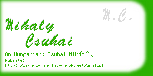 mihaly csuhai business card
